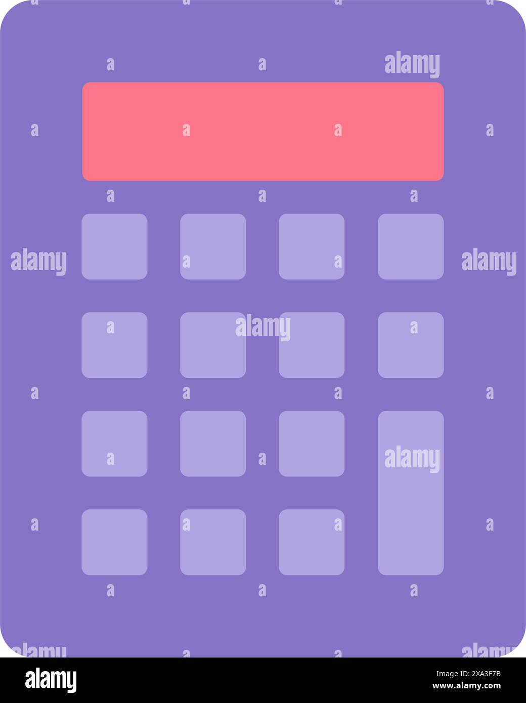Modern electronic calculator with buttons display front view vector flat illustration. Counting technology device for checking numbers isolated on whi Stock Vector