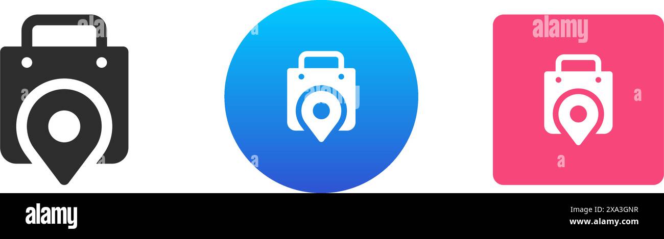 Shopping map pointer store GPS location cyberspace navigation icon set ...