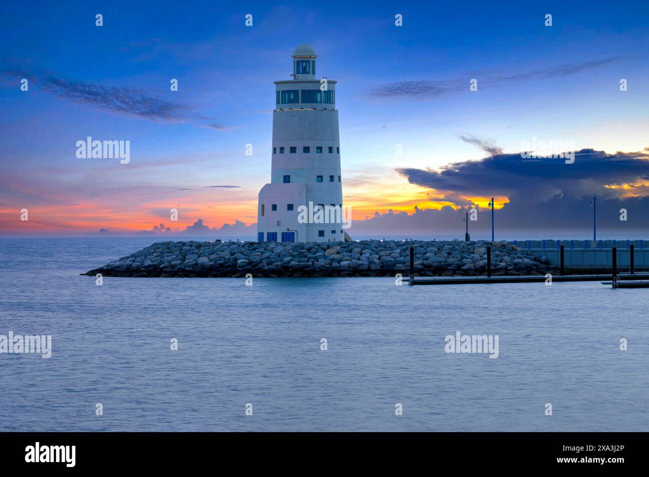 Hilton Salwa beach light house Doha Qatar Stock Photo Alamy