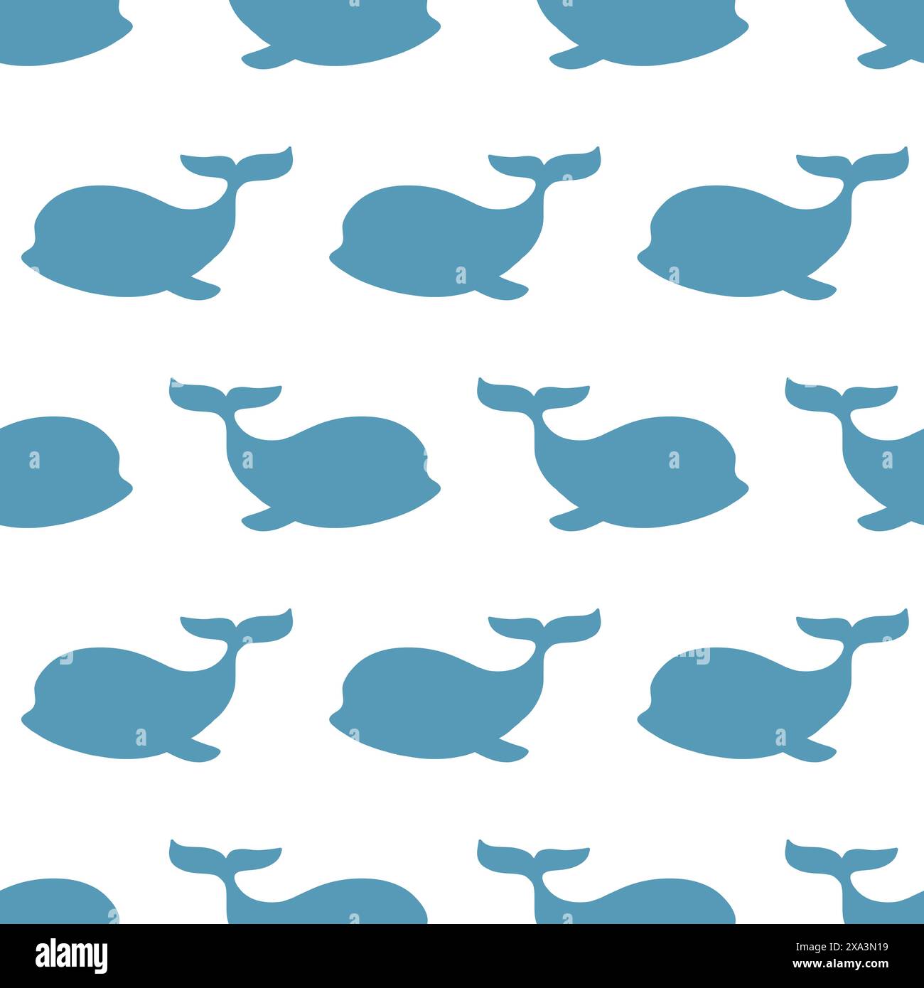 Hand Drawn Whales Seamless Pattern Background Stock Vector Image & Art ...