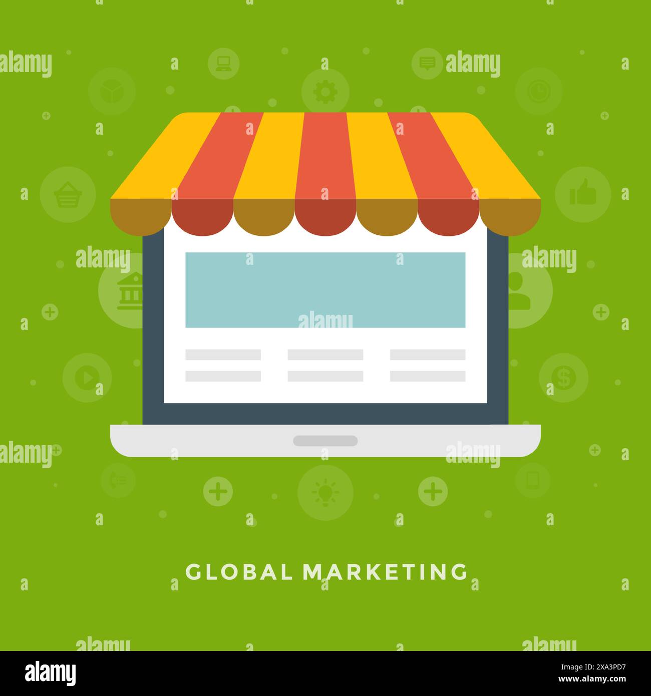 Flat design vector business illustration concept Global marketing ...