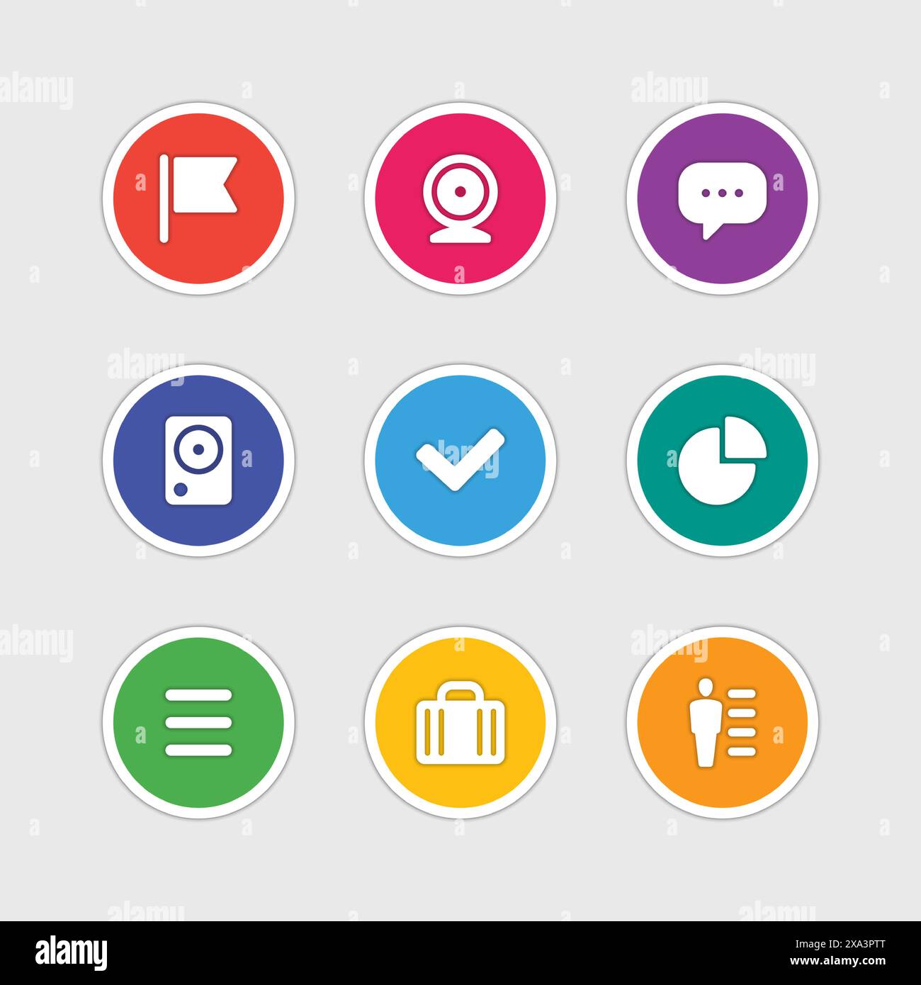 Material design style icons vector sign and symbols Flag, Video Camera ...