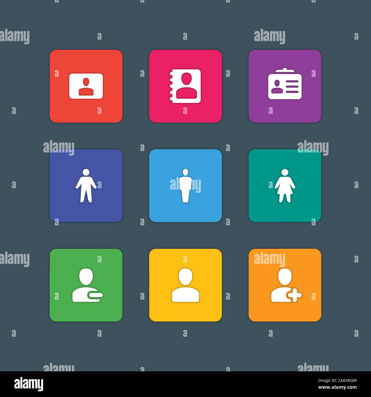 Material design style icons vector sign and symbols User, Profile ...