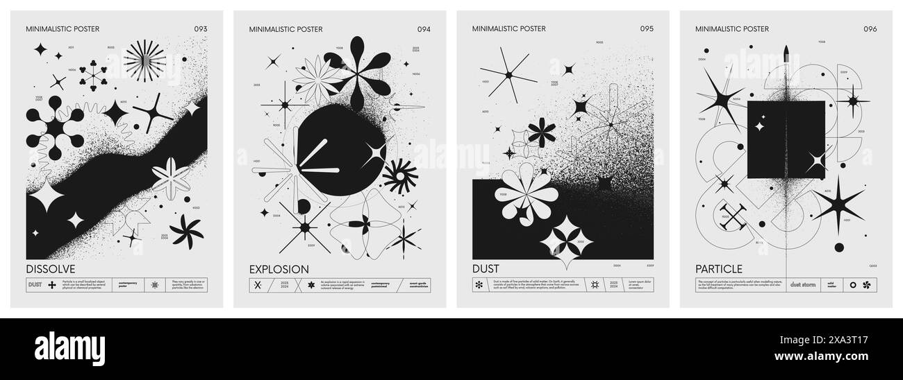 Futuristic retro vector minimalistic Posters with geometric shapes ...