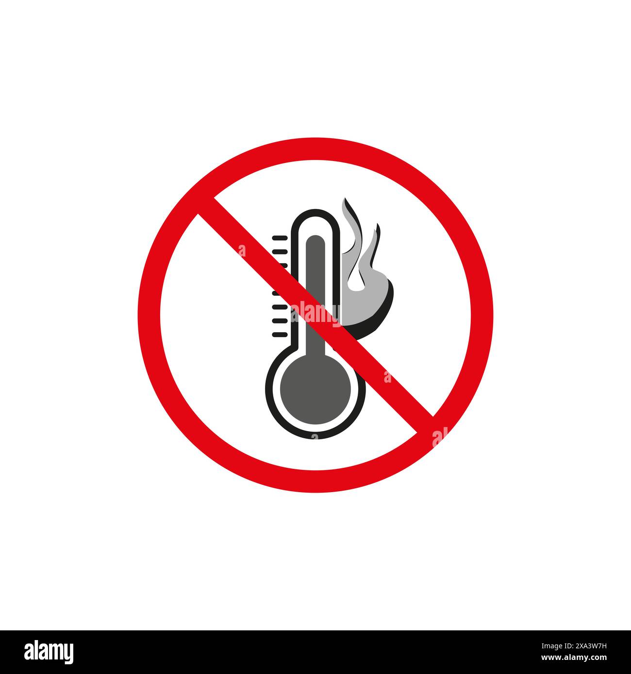 No high temperature allowed sign. Prohibited heat exposure symbol
