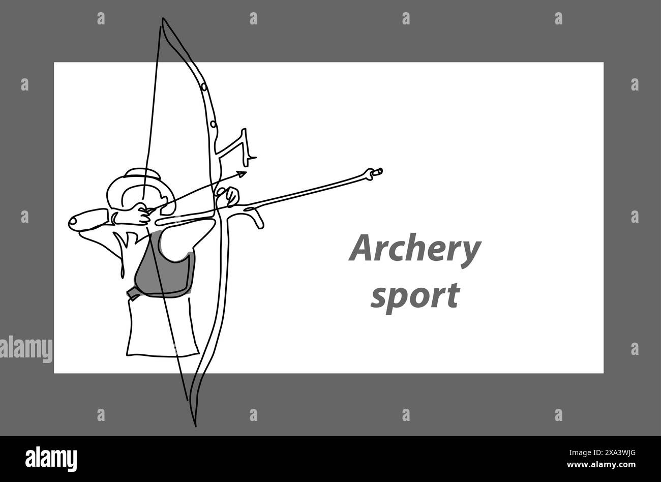 Archery vector background, banner, poster. One continuous line art ...