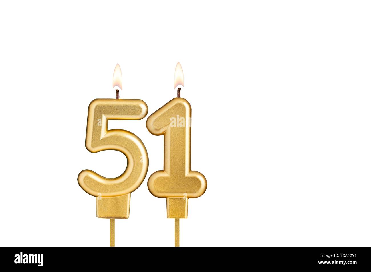 Birthday candle number 51 on white background Stock Photo - Alamy