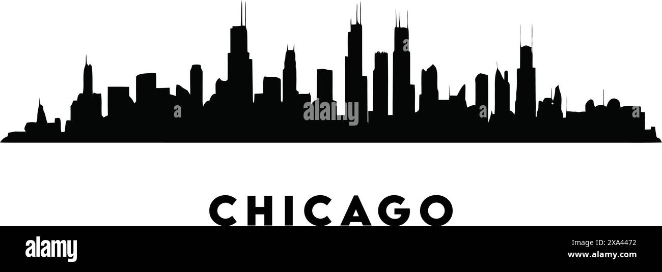 Chicago city skyline silhouette background hi-res stock photography and ...