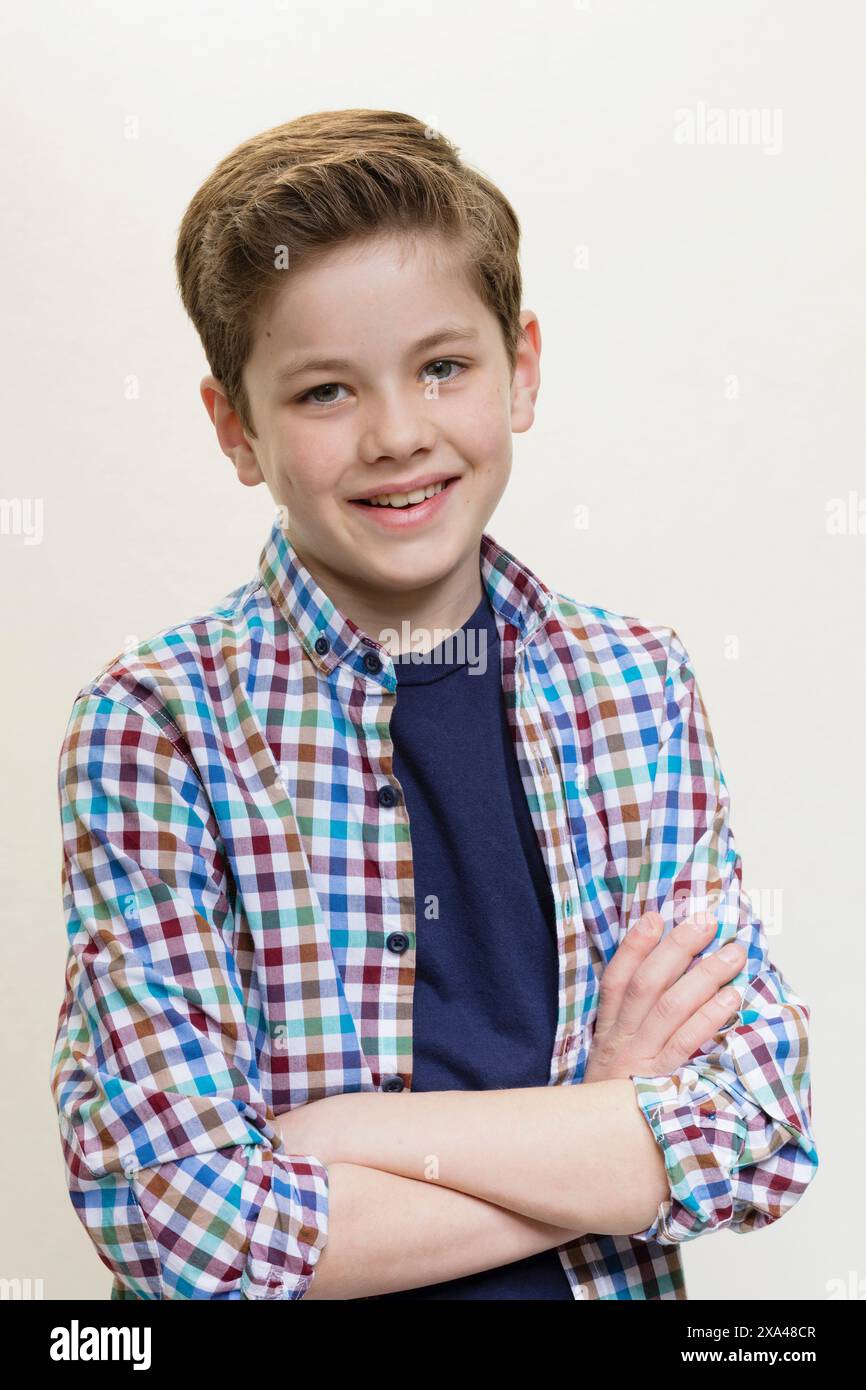 Portrait of Young Boy Smiling Stock Photo - Alamy