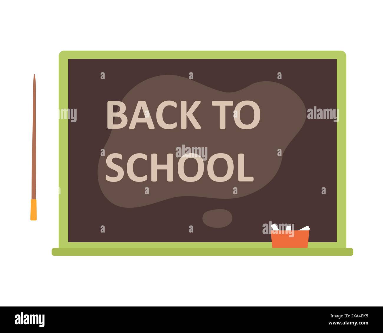 Blackboard with text Back to school, chalk and teachers pointer vector ...