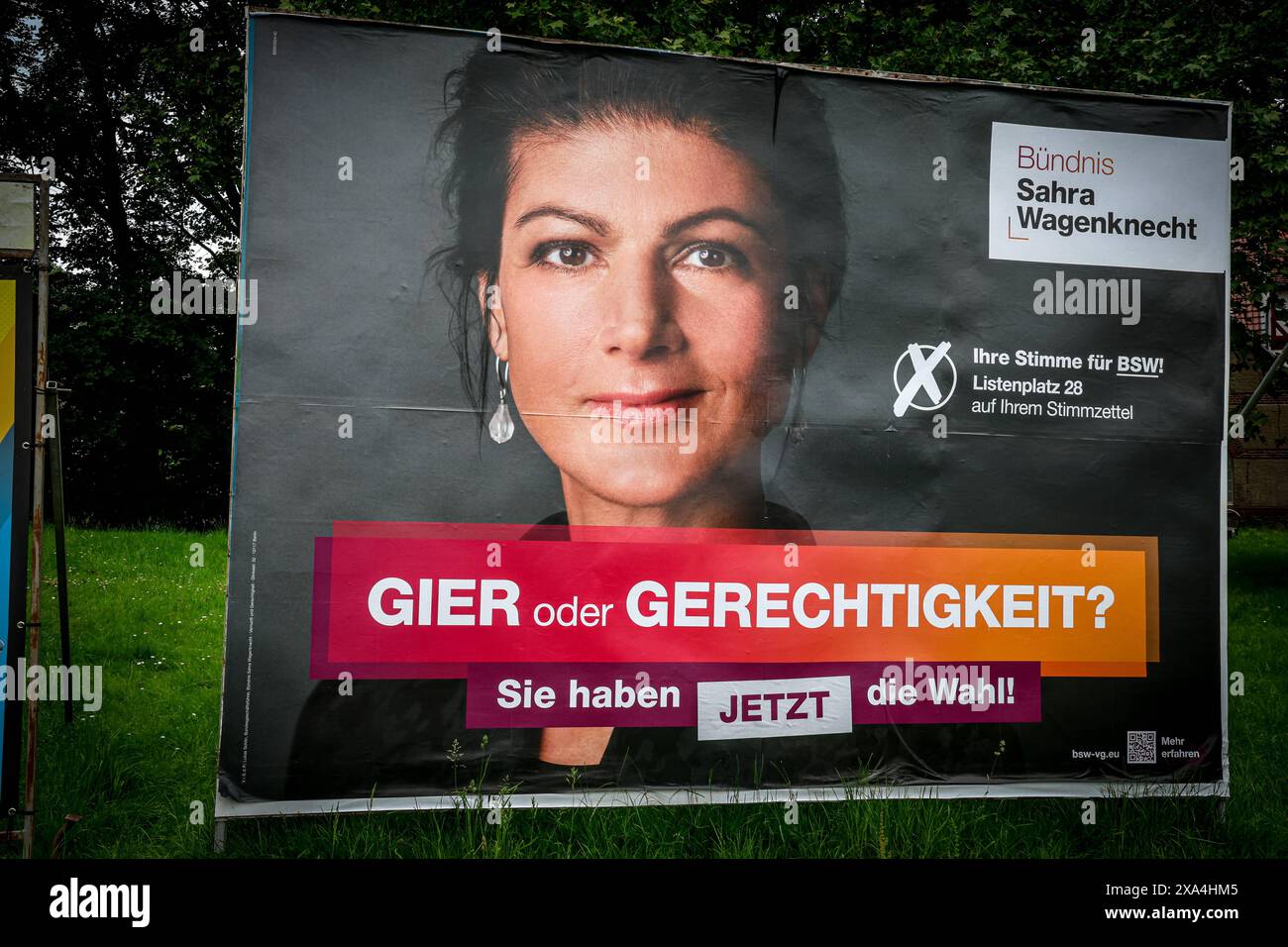 Wahlkampf Europawahl 2025 Wahlplakat der Partei Bündnis Sahra