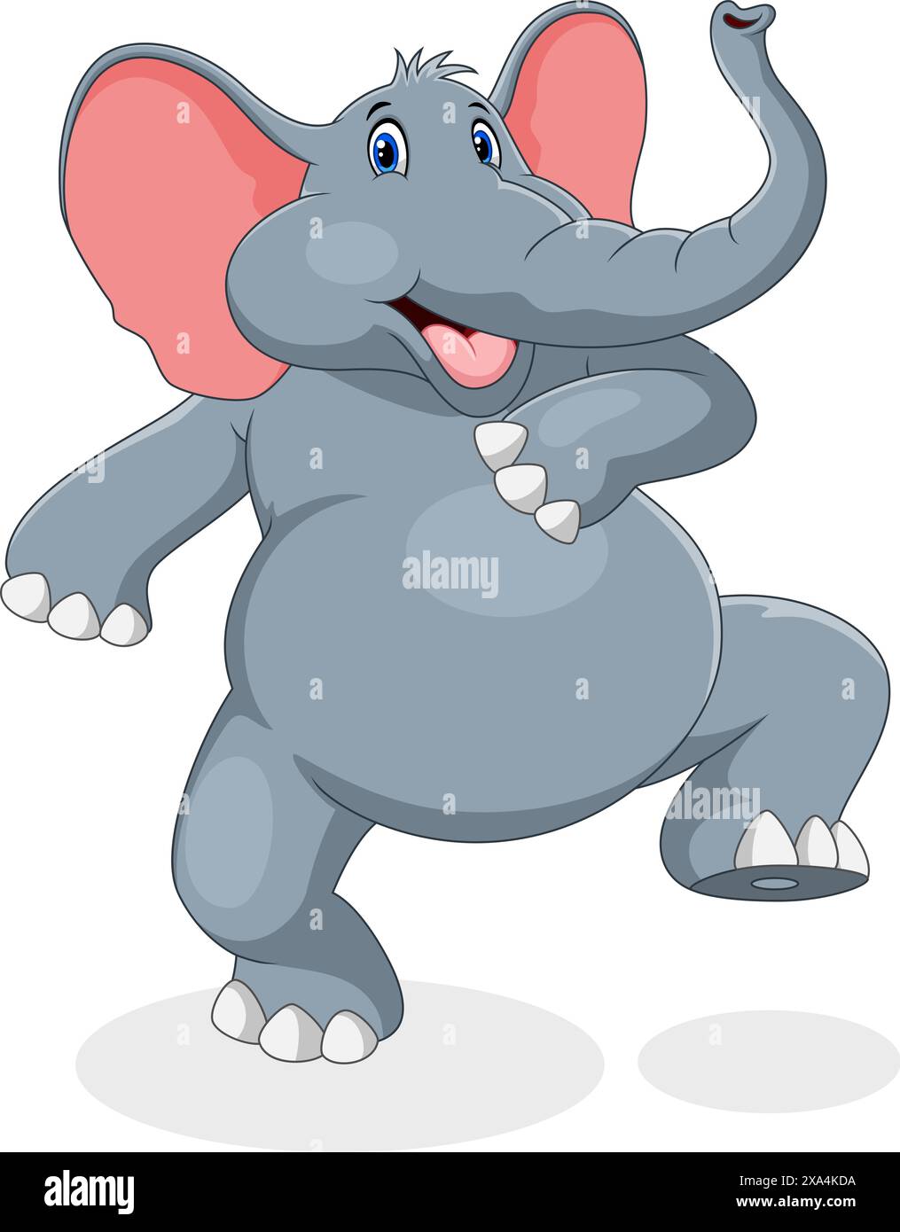 Vector illustration of cute elephant cartoon isolated on white background Stock Vector
