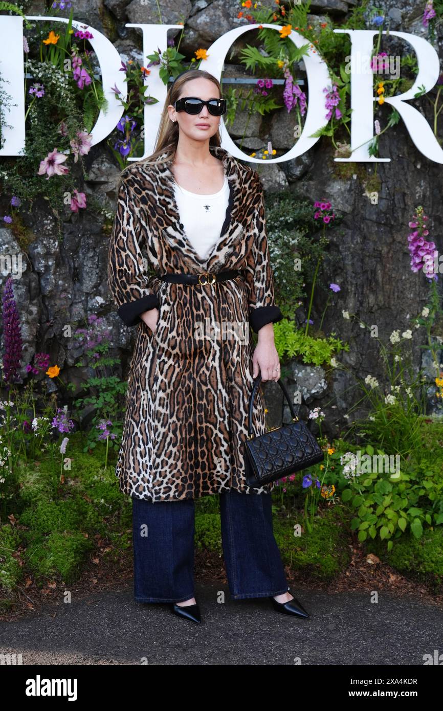 Jennifer Lawrence attends the Dior Cruise 2025 show at Drummond Castle, Perthshire. Picture date: Monday June 3, 2024. Stock Photo