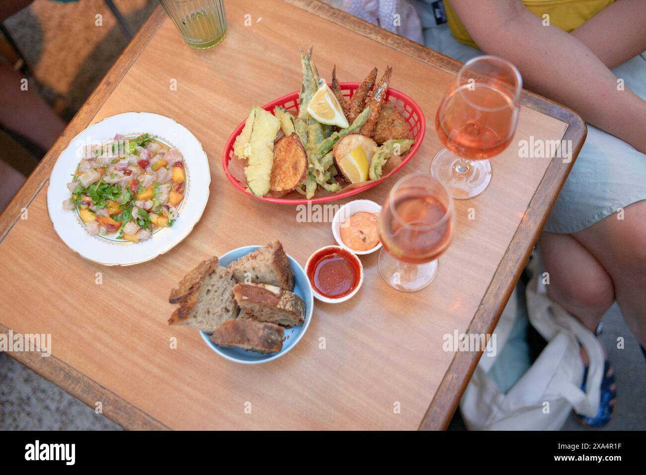 An outdoor dining scene table holding various dishes including seafood hi res stock photography and images Alamy
