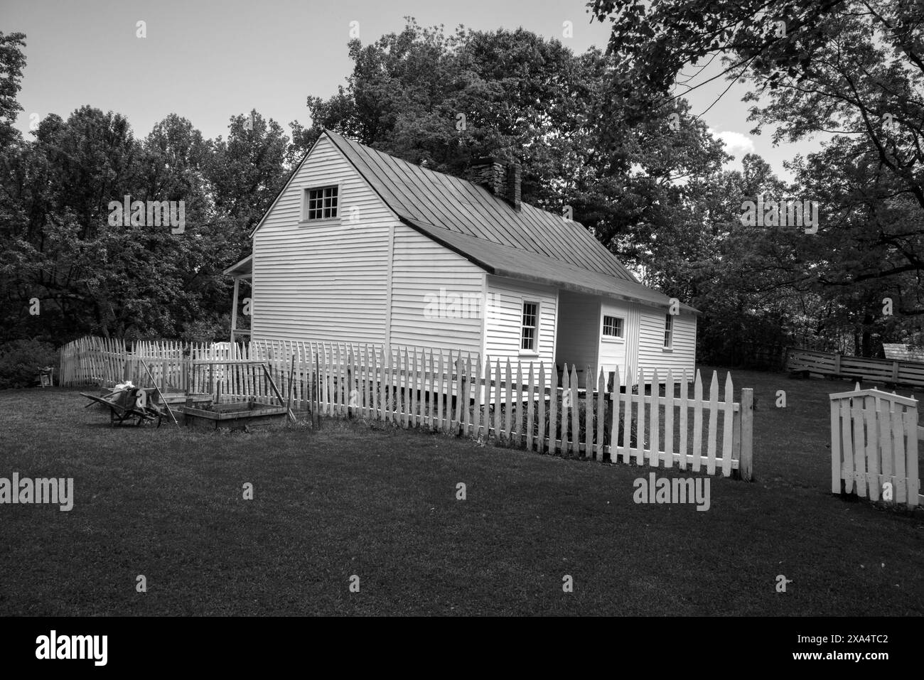 Johnson farm homestead on Harkening Hill along the Blue Ridge Parkway, Virginia, Stock Photo