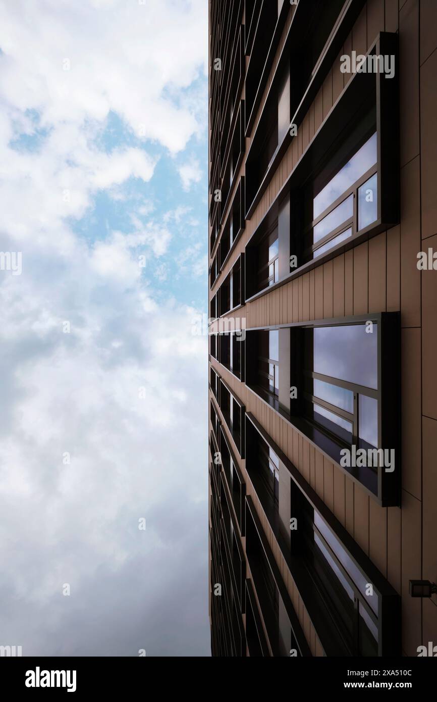 A low angle view of Prague architecture from below Stock Photo