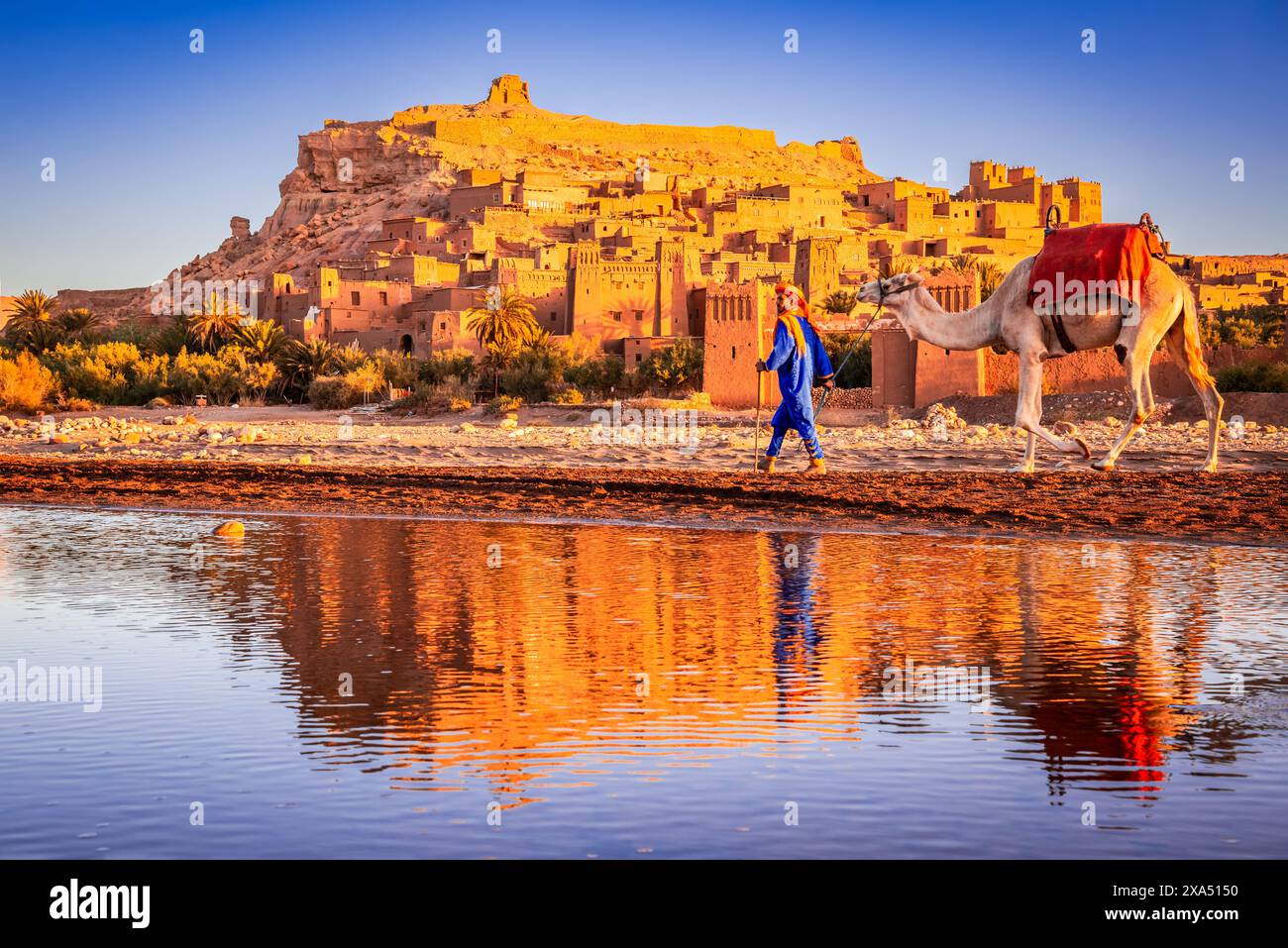 Ait Benhaddou, Morocco - 15th March 2024. Famous Ksar Ait Ben-haddouof 