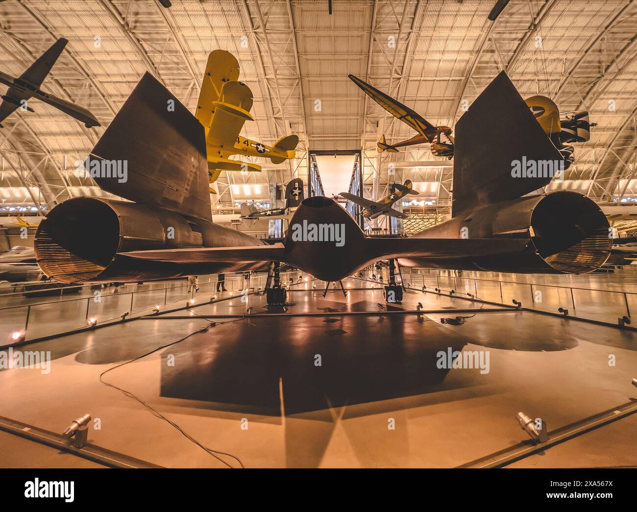 The Lockheed Martin SR71 spy plane sitting in a museum outside Washington, DC Stock Photo
