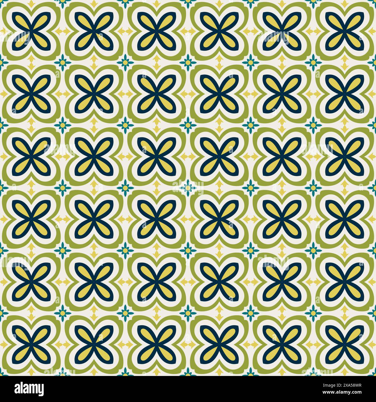 colorful, decorative tile pattern patchwork design. flower vector background Stock Vector