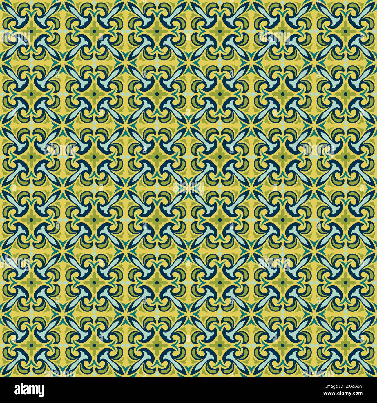 colorful, decorative tile pattern patchwork design, Tile Seamless Pattern Design Stock Vector