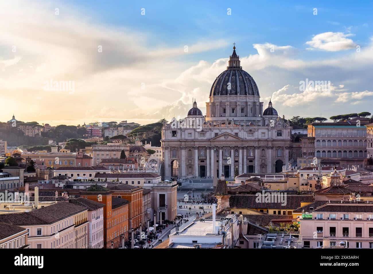 View of St. Peter's Basilica in the Vatican city, Rome, Italy. Saint ...