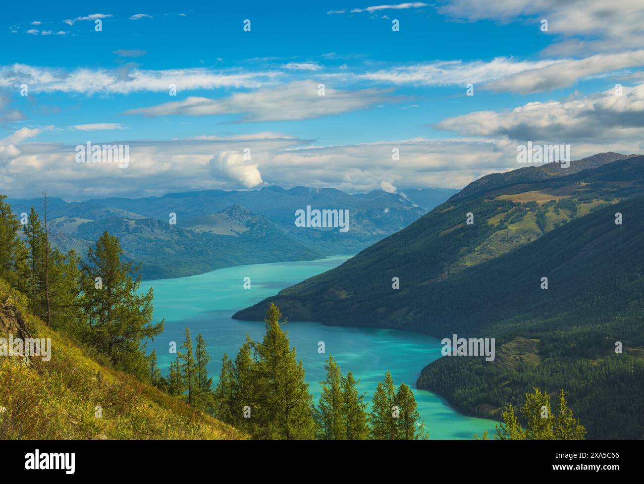 A scenic view of Kanas Area in Altay Region, Xinjiang, China Stock ...