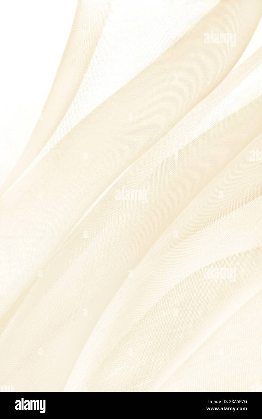 close up of the white organza fabric texture background Stock Photo