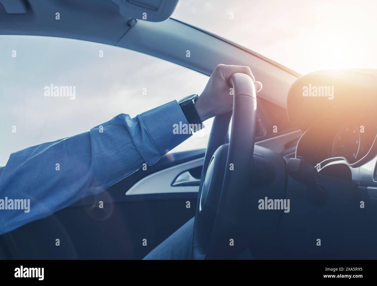 Car interior steering wheel hi-res stock photography and images - Alamy