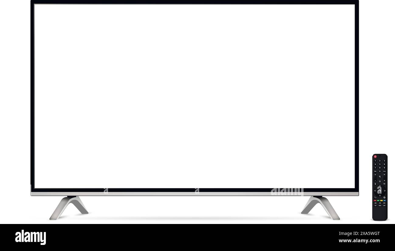Realistic tv screen. Smart tv mockup. Blank television template. Vector ...