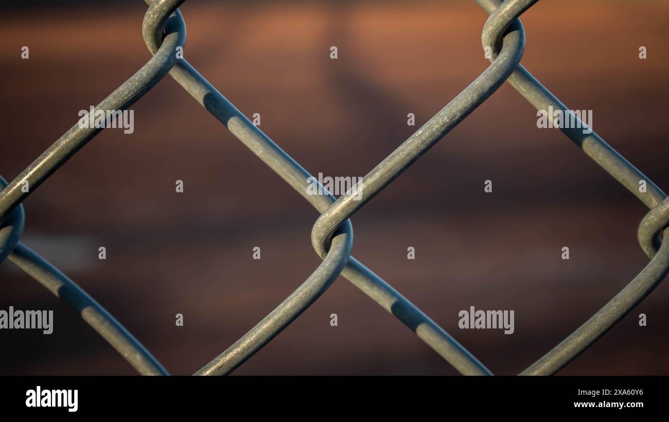 A detailed close-up of a metal fence Stock Photo - Alamy