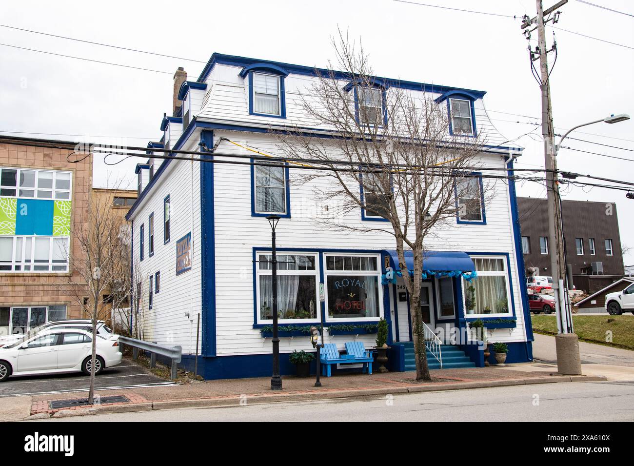 Royal Hotel at the waterfront in Sydney, Nova Scotia, Canada Stock Photo