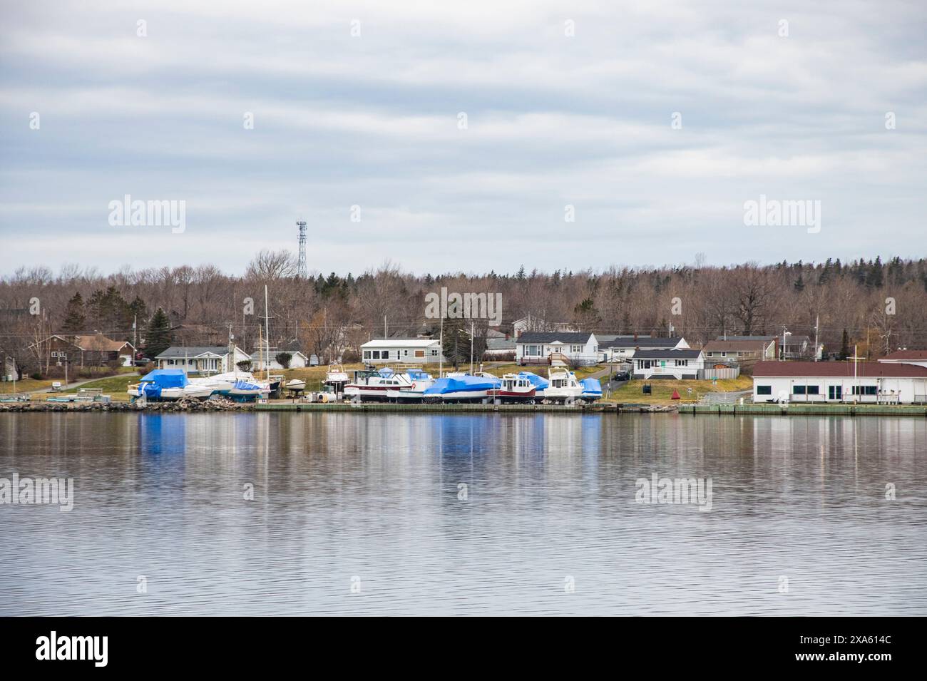 Waterfront in Sydney, Nova Scotia, Canada Stock Photo