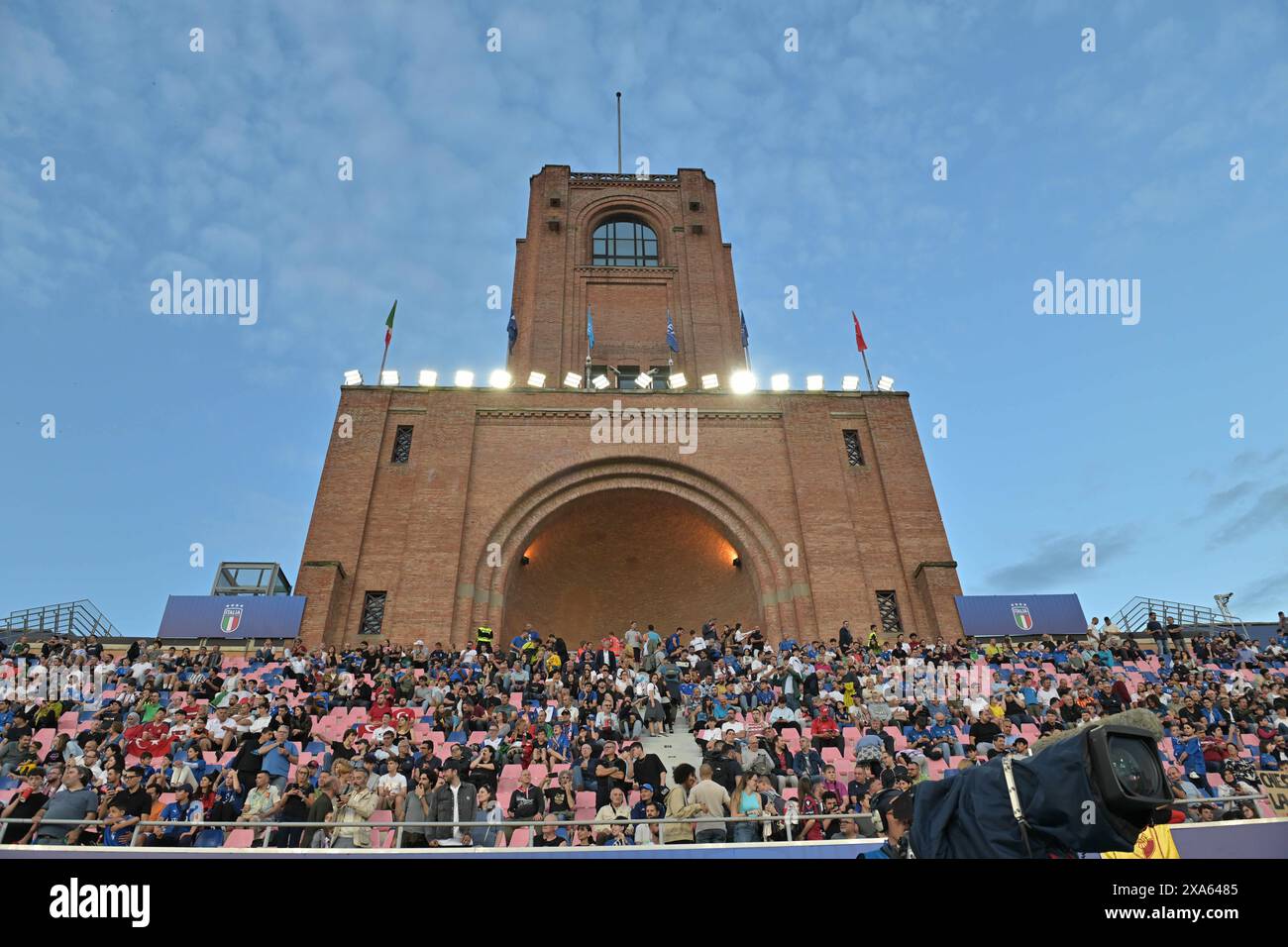 Bologna, Italy. 4th June 2024; Stadio Renato Dall'Ara, Bologna, Italy; International Football Friendly, Italy versus Turkey; A general view of stadio Renato Dall'Ara showing the main stand Credit: Action Plus Sports Images/Alamy Live News Stock Photo