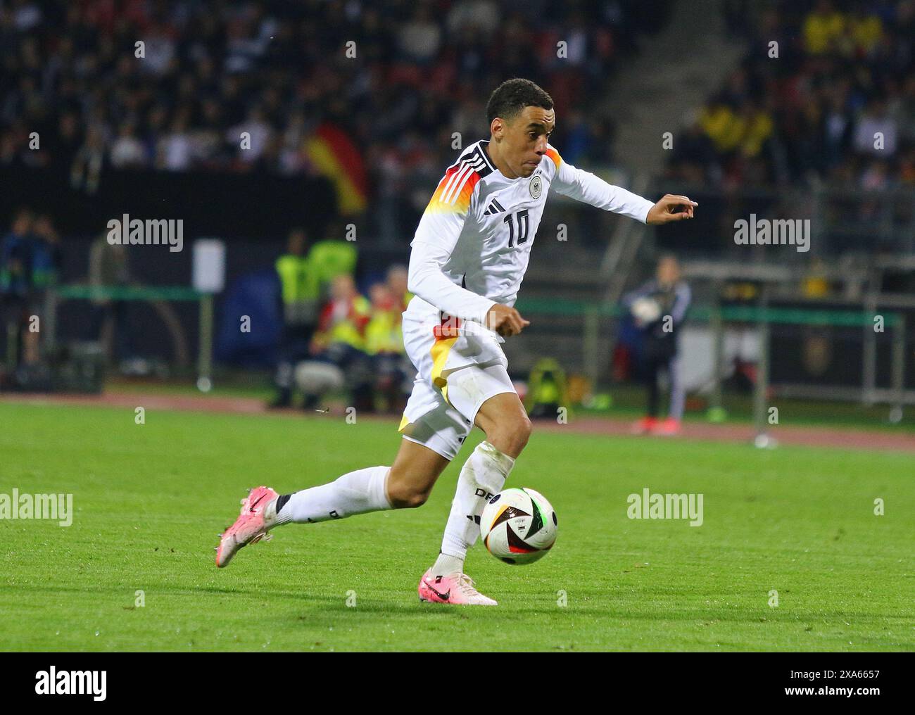 Nuremberg, Germany. 3rd Jun 2024. Jamal Musiala of Germany in action during the Friendly game Germany v Ukraine at Max-Morlock-Stadion in Nuremberg, Germany. Credit: Oleksandr Prykhodko/Alamy Live News Stock Photo