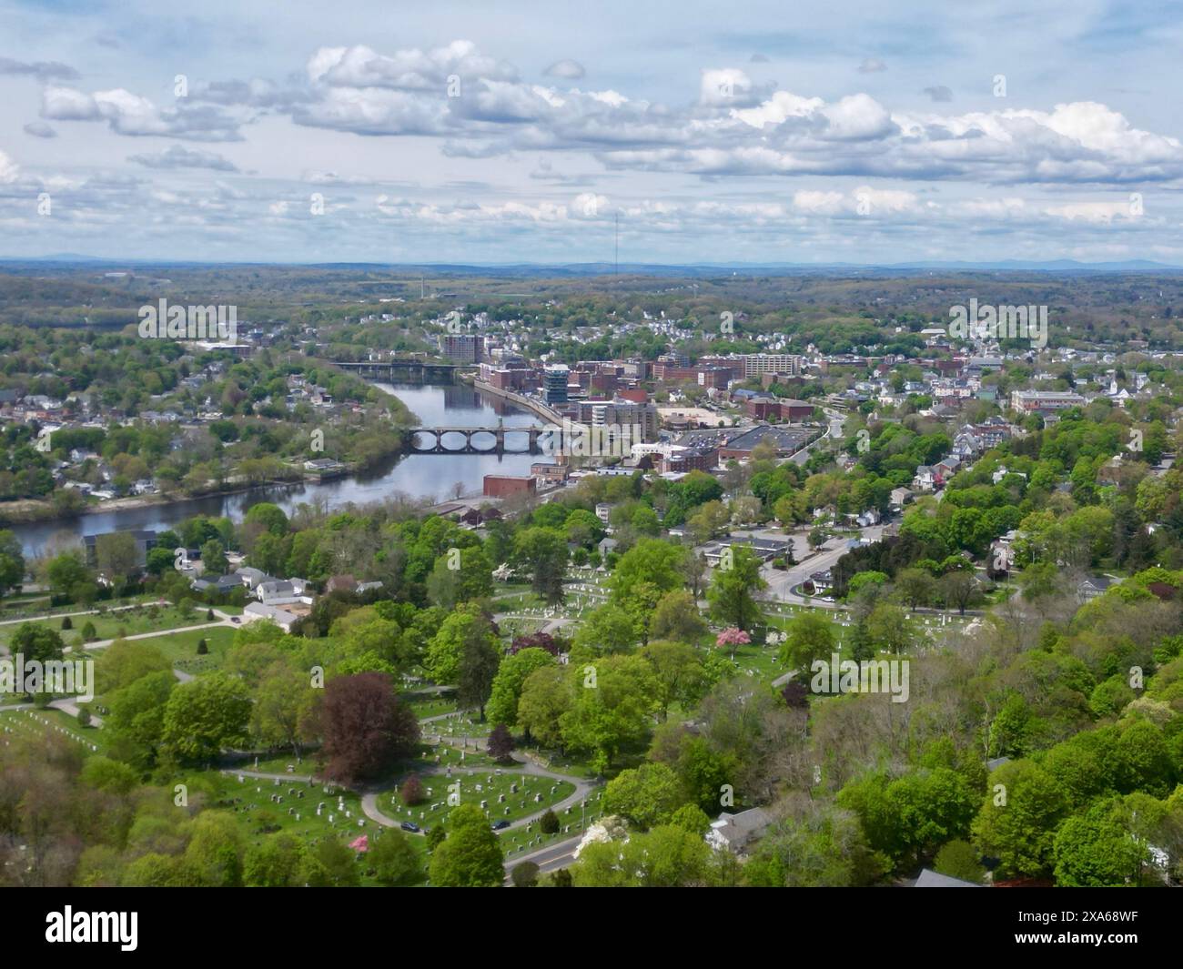 A scenic aerial view of Haverhill, Massachusetts Stock Photo - Alamy