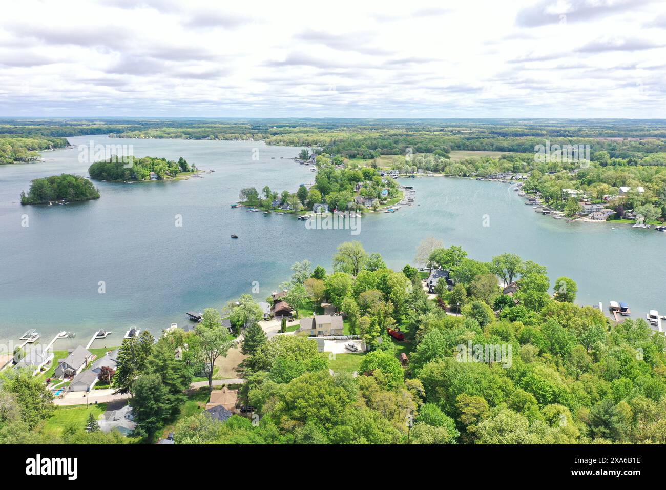 The Dowagiac Michigan spring color on Sister Lakes Stock Photo Alamy