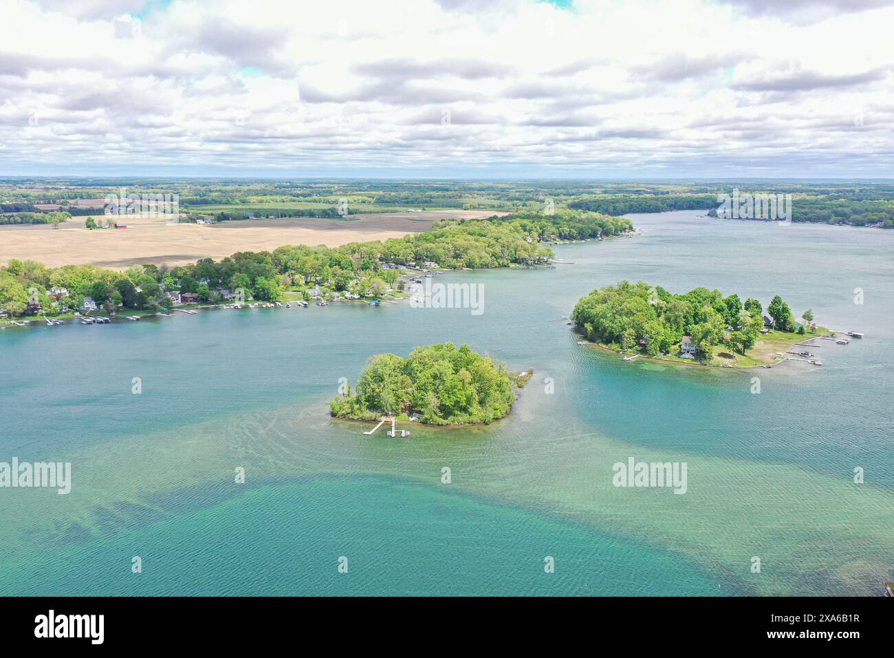 The Dowagiac Michigan spring color on Sister Lakes Stock Photo Alamy