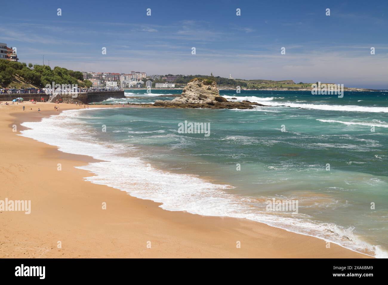 Santander, Spain - August 20, 2022: Camel Beach in Santader, Spain. Stock Photo