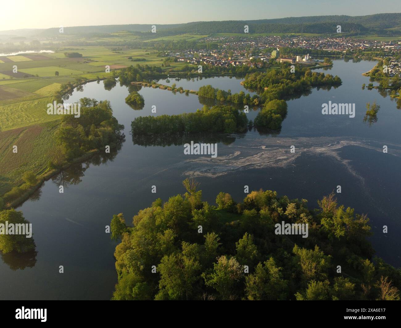 An aerial view of the Main River in Bavaria, Germany Stock Photo - Alamy