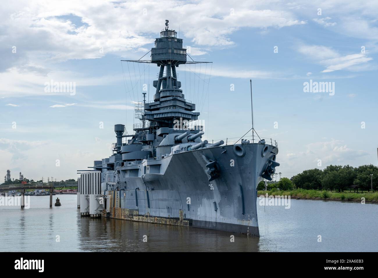 The US Navy USS Texas BB-35 Battleship in Galveston Texas, USA Stock ...