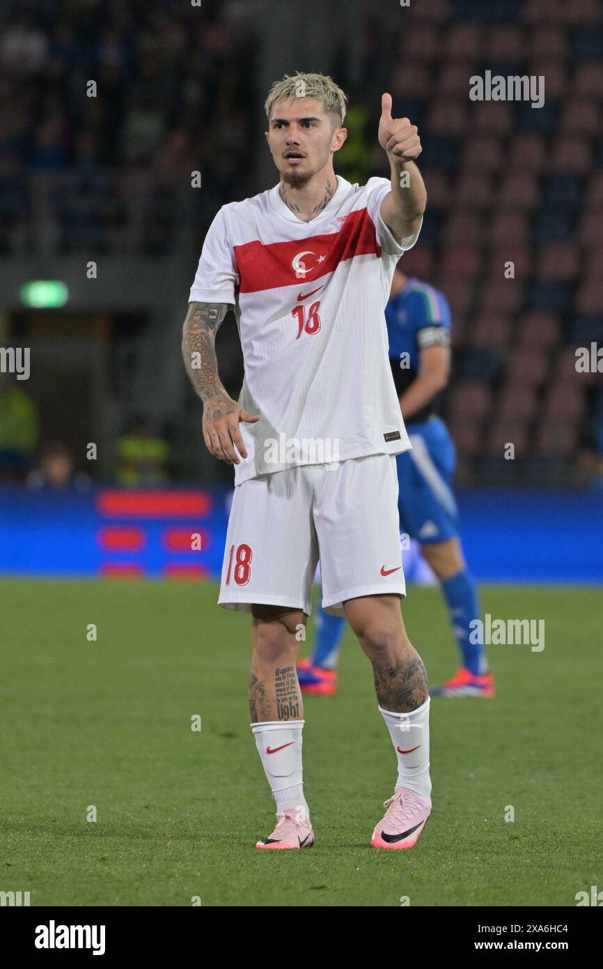 Bologna, Italy. 4th June 2024; Stadio Renato Dall'Ara, Bologna, Italy; International Football Friendly, Italy versus Turkey; Berat Ozdemir of Turkey Credit: Action Plus Sports Images/Alamy Live News Stock Photo