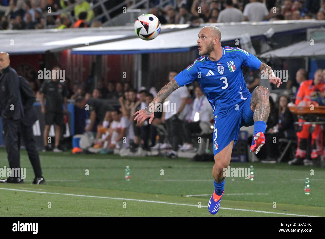Bologna, Italy. 4th June 2024; Stadio Renato Dall'Ara, Bologna, Italy; International Football Friendly, Italy versus Turkey; Federico Dimarco of italy Credit: Action Plus Sports Images/Alamy Live News Stock Photo