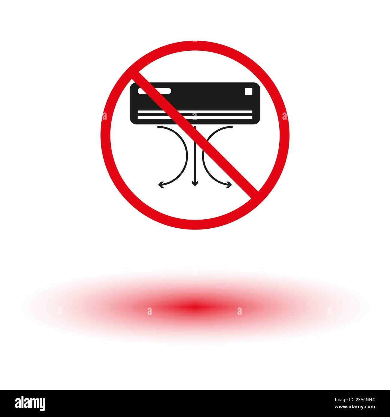 No air conditioning sign. Cooling prohibition symbol. Vector HVAC