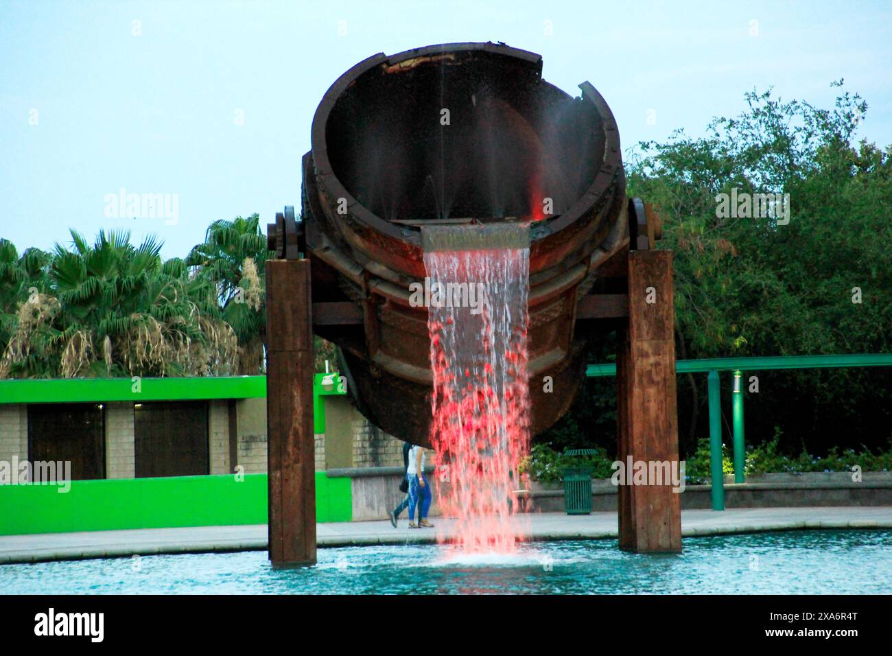 Crucible where iron was once smelted, now converted into a fountain ...