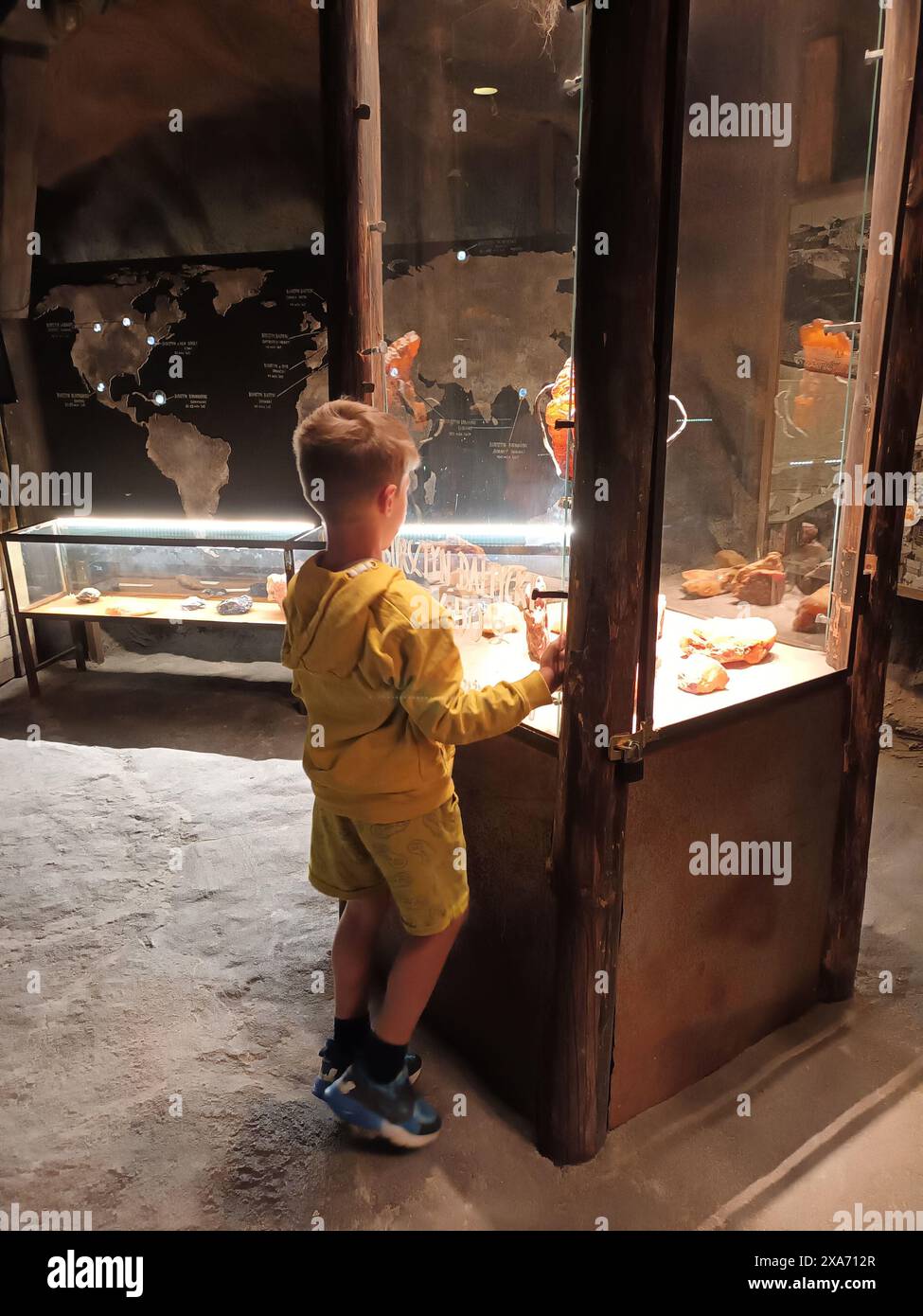 A young boy in a museum Stock Photo