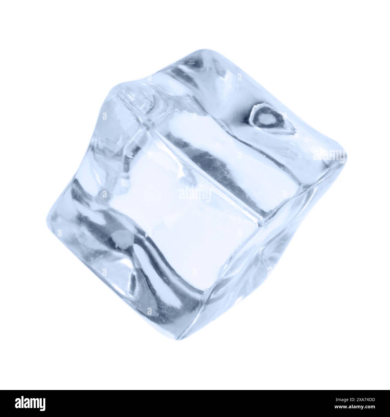 One crystal clear ice cube isolated on white Stock Photo - Alamy