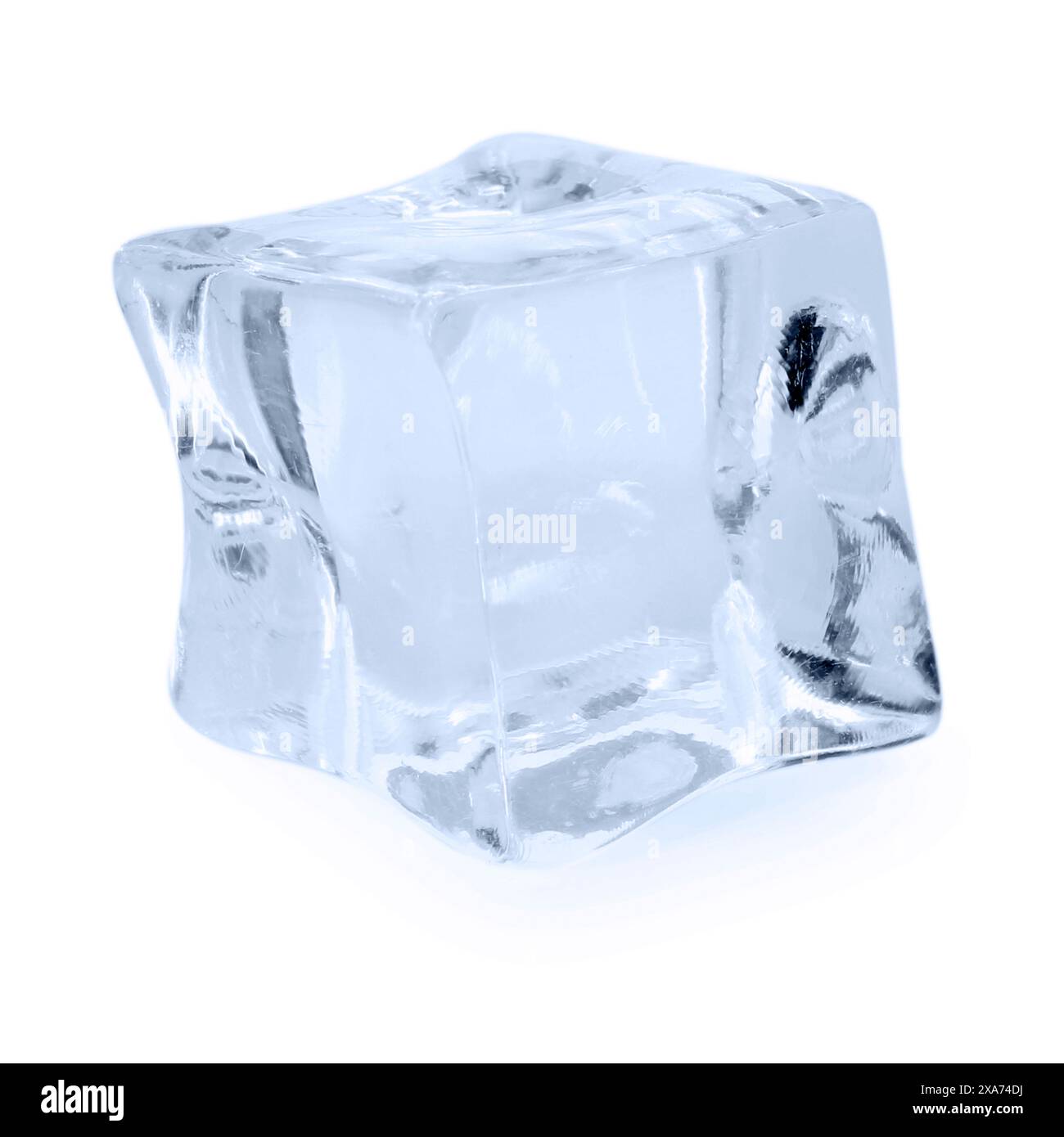 One crystal clear ice cube isolated on white Stock Photo - Alamy