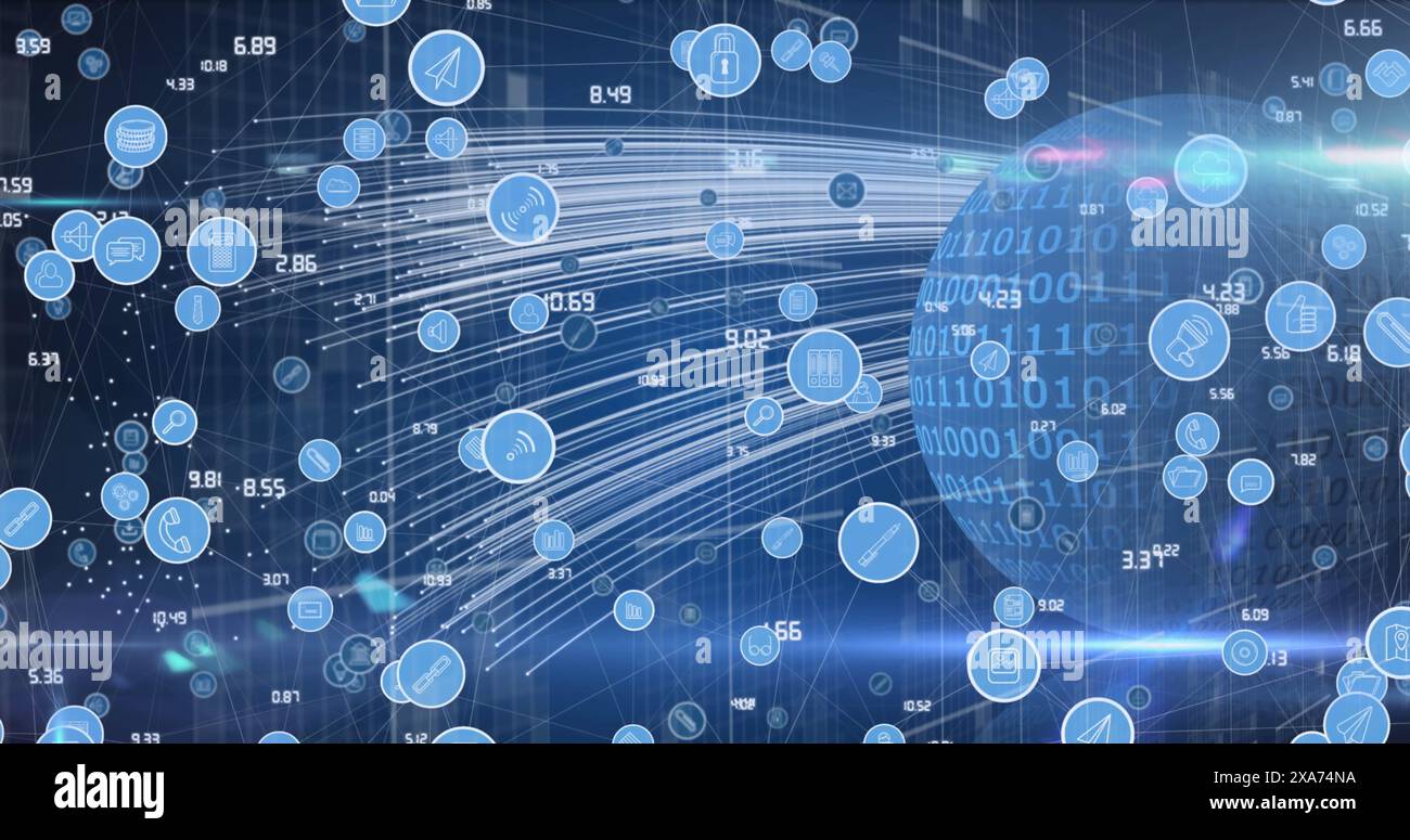 Globe network digital icons against hi-res stock photography and images ...