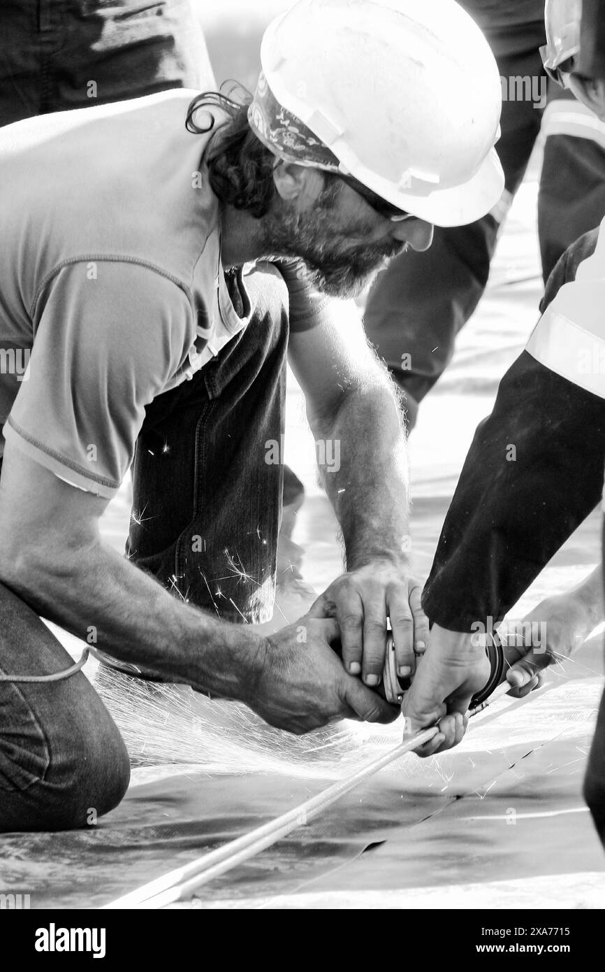 Person Using Wrench Mechanic using tool Black and White Stock Photos & Images - Alamy