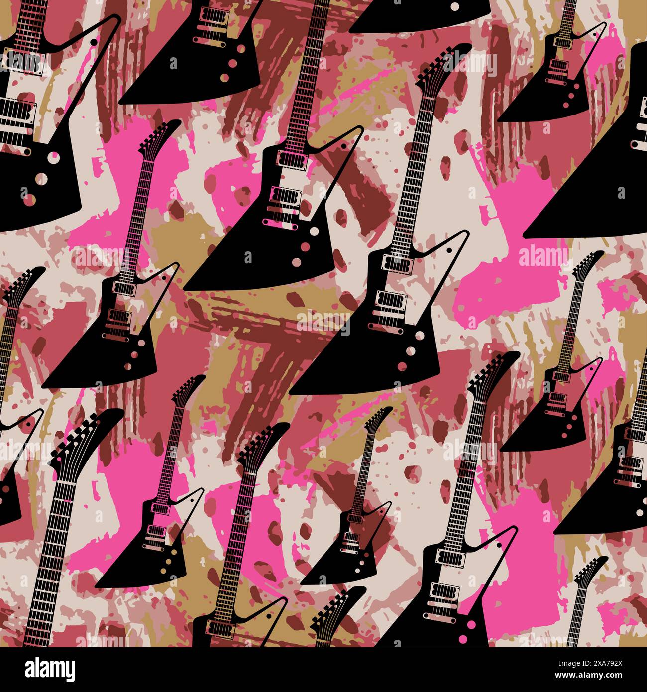 Modern electric guitar over multicolor water color background effect ...